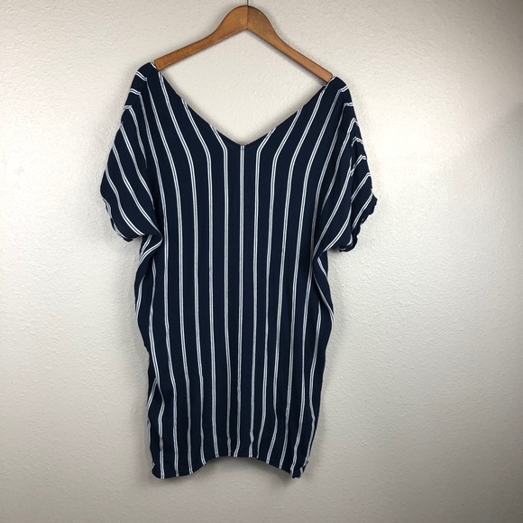 Striped Button Down Madewell Shirt Dress - Picture 2 of 9